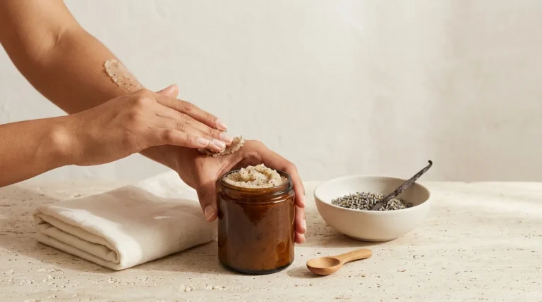 Scrub do ciała Absolute Care z wanilią i lawendą: złuszczanie i relaks